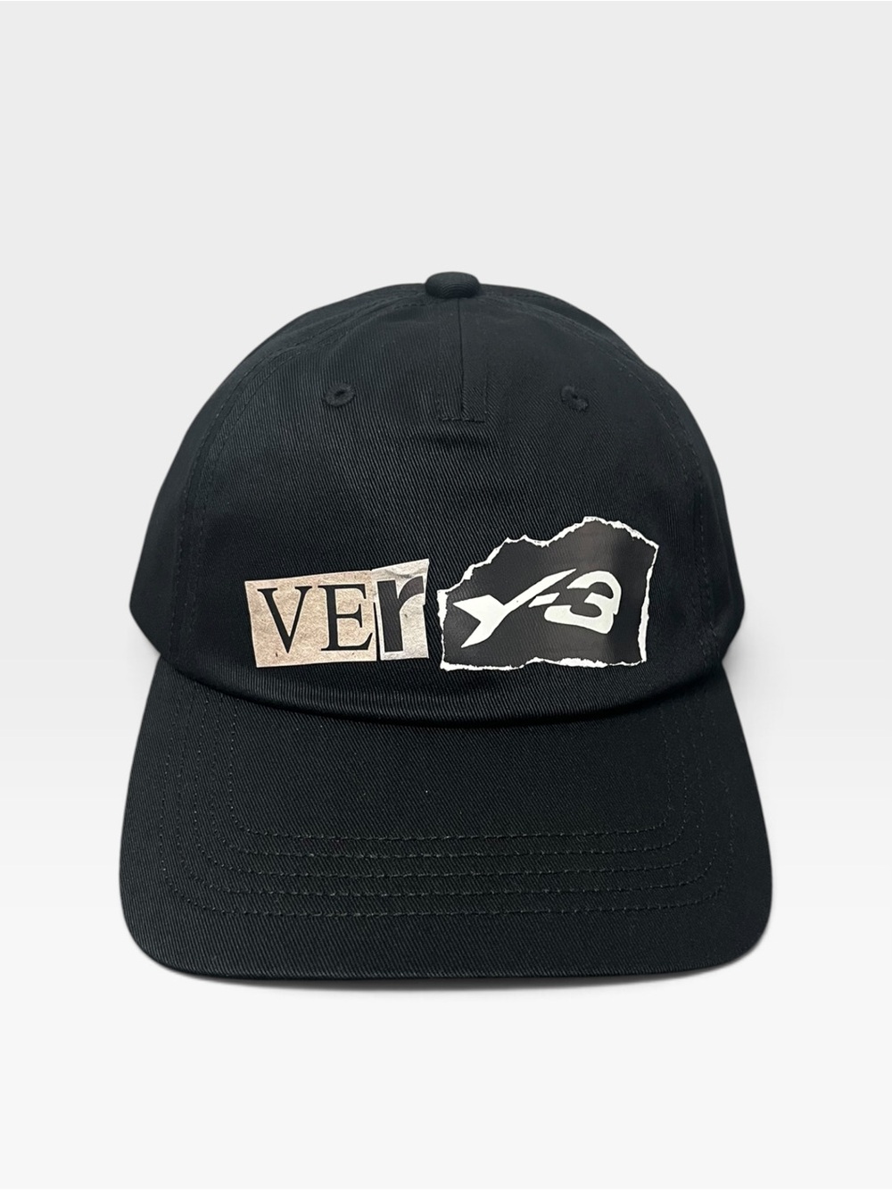 Y-3 Black Baseball Cap with Two-Tone Front Patch